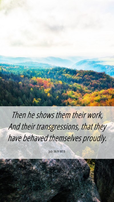 Picture 06 - Job 36:9 WEB Mobile Phone Wallpaper - Then he shows them their work, And their - Mobile Bible Verse Wallpaper