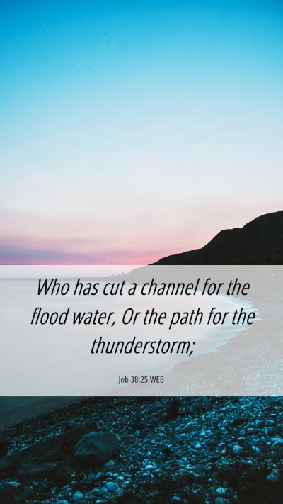 Picture 06 - Job 38:25 WEB Mobile Phone Wallpaper - Who has cut a channel for the flood water, Or the - Mobile Bible Verse Wallpaper