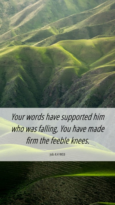 Picture 06 - Job 4:4 WEB Mobile Phone Wallpaper - Your words have supported him who was falling, - Mobile Bible Verse Wallpaper