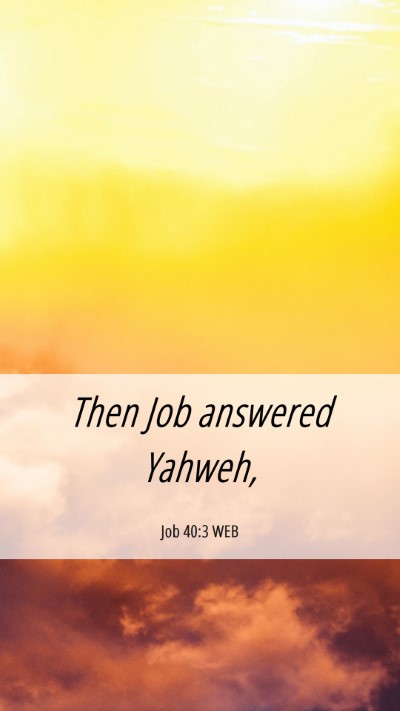 Picture 06 - Job 40:3 WEB Mobile Phone Wallpaper - Then Job answered - Mobile Bible Verse Wallpaper