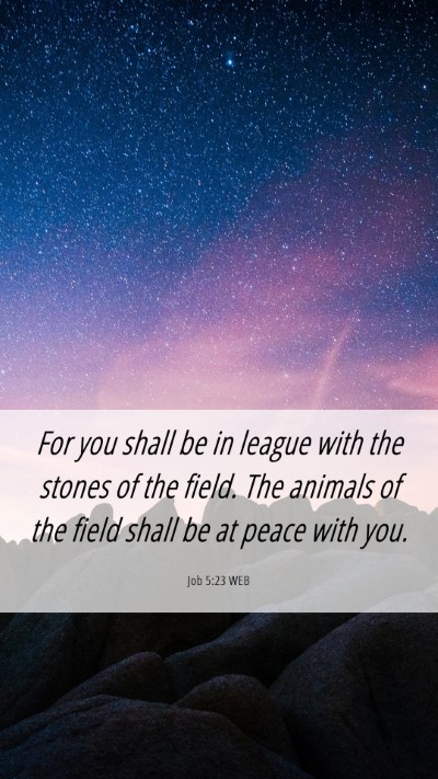 Picture 06 - Job 5:23 WEB Mobile Phone Wallpaper - For you shall be in league with the stones of the - Mobile Bible Verse Wallpaper