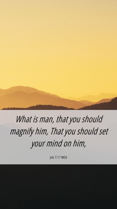 Picture 06 - Job 7:17 WEB Mobile Phone Wallpaper - What is man, that you should magnify him, That - Mobile Bible Verse Wallpaper