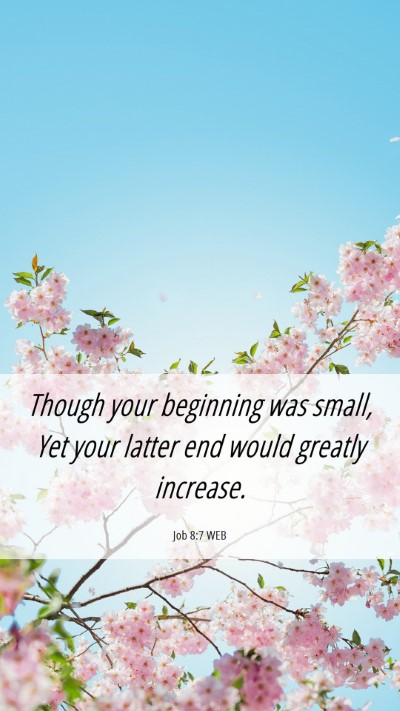 Picture 06 - Job 8:7 WEB Mobile Phone Wallpaper - Though your beginning was small, Yet your latter - Mobile Bible Verse Wallpaper