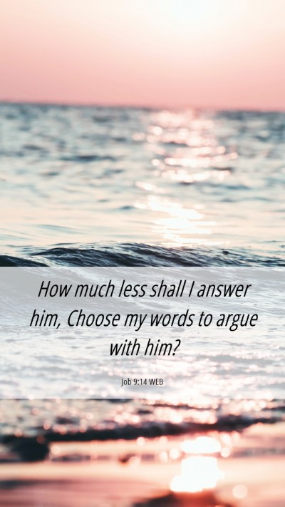 Picture 06 - Job 9:14 WEB Mobile Phone Wallpaper - How much less shall I answer him, Choose my words - Mobile Bible Verse Wallpaper