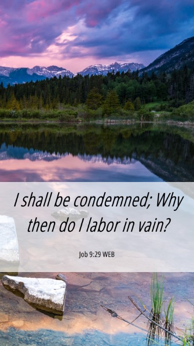 Picture 06 - Job 9:29 WEB Mobile Phone Wallpaper - I shall be condemned; Why then do I labor in - Mobile Bible Verse Wallpaper