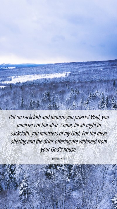 Picture 06 - Joel 1:13 WEB Mobile Phone Wallpaper - Put on sackcloth and mourn, you priests! Wail, - Mobile Bible Verse Wallpaper