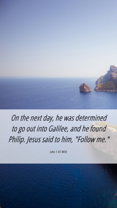 Picture 06 - John 1:43 WEB Mobile Phone Wallpaper - On the next day, he was determined to go out into - Mobile Bible Verse Wallpaper