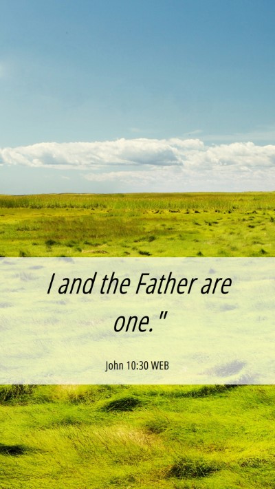 Picture 06 - John 10:30 WEB Mobile Phone Wallpaper - I and the Father are - Mobile Bible Verse Wallpaper