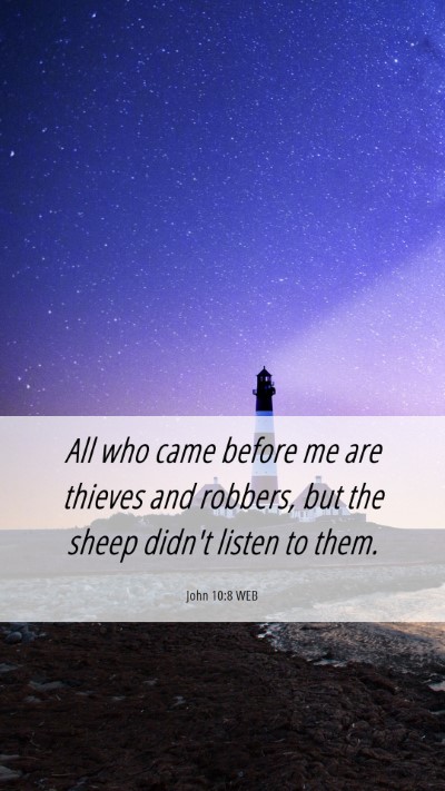 Picture 06 - John 10:8 WEB Mobile Phone Wallpaper - All who came before me are thieves and robbers, - Mobile Bible Verse Wallpaper