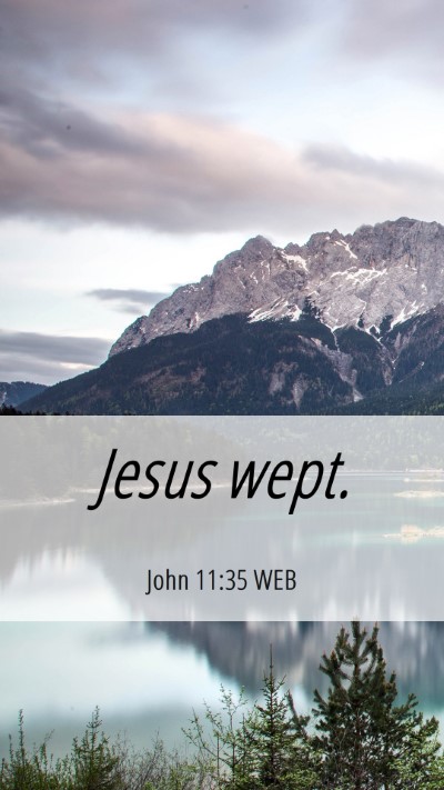 Picture 06 - John 11:35 WEB Mobile Phone Wallpaper - Jesus - Mobile Bible Verse Wallpaper