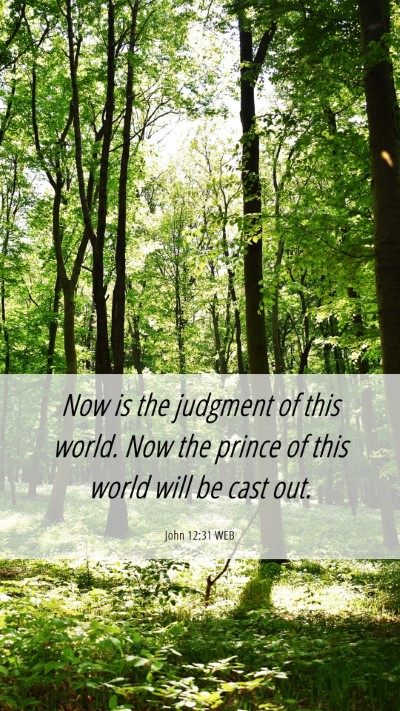Picture 06 - John 12:31 WEB Mobile Phone Wallpaper - Now is the judgment of this world. Now the prince - Mobile Bible Verse Wallpaper