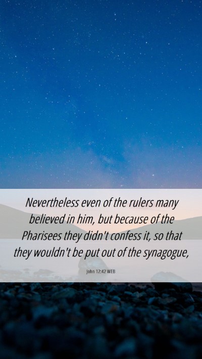 Picture 06 - John 12:42 WEB Mobile Phone Wallpaper - Nevertheless even of the rulers many believed in - Mobile Bible Verse Wallpaper