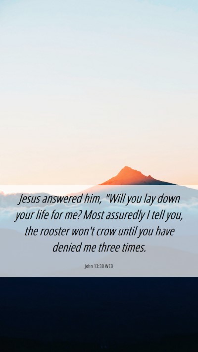 Picture 06 - John 13:38 WEB Mobile Phone Wallpaper - Jesus answered him, 