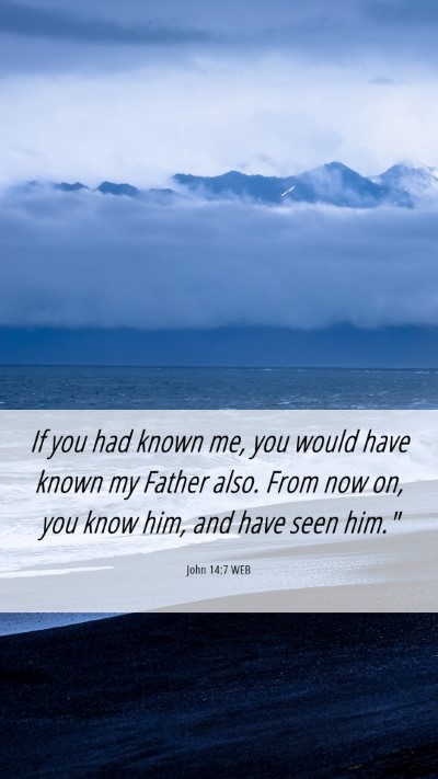 Picture 06 - John 14:7 WEB Mobile Phone Wallpaper - If you had known me, you would have known my - Mobile Bible Verse Wallpaper