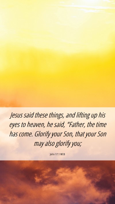 Picture 06 - John 17:1 WEB Mobile Phone Wallpaper - Jesus said these things, and lifting up his eyes - Mobile Bible Verse Wallpaper