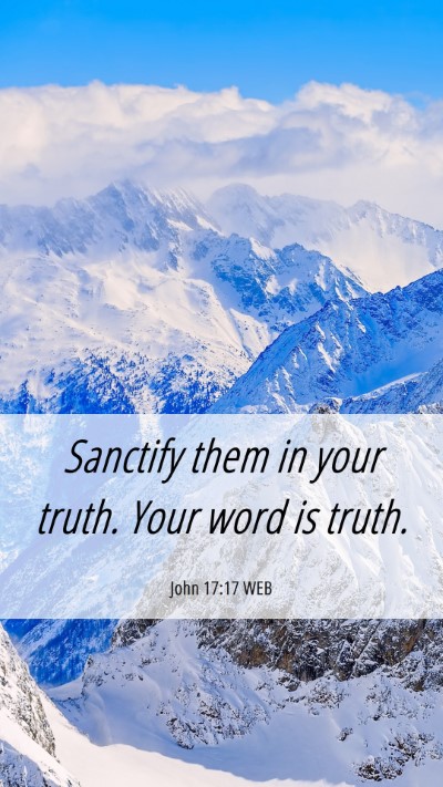 Picture 06 - John 17:17 WEB Mobile Phone Wallpaper - Sanctify them in your truth. Your word is - Mobile Bible Verse Wallpaper