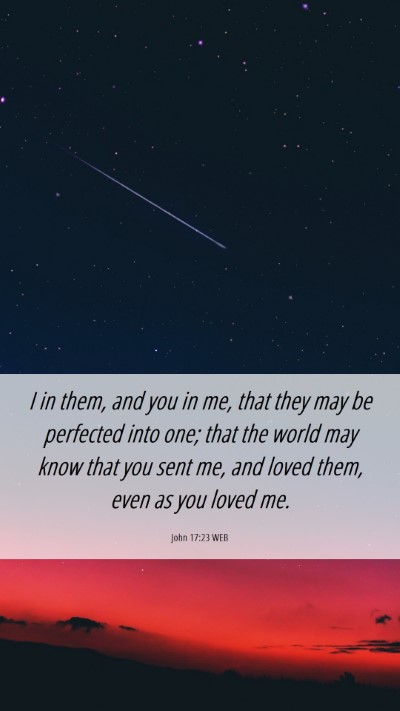 Picture 06 - John 17:23 WEB Mobile Phone Wallpaper - I in them, and you in me, that they may be - Mobile Bible Verse Wallpaper