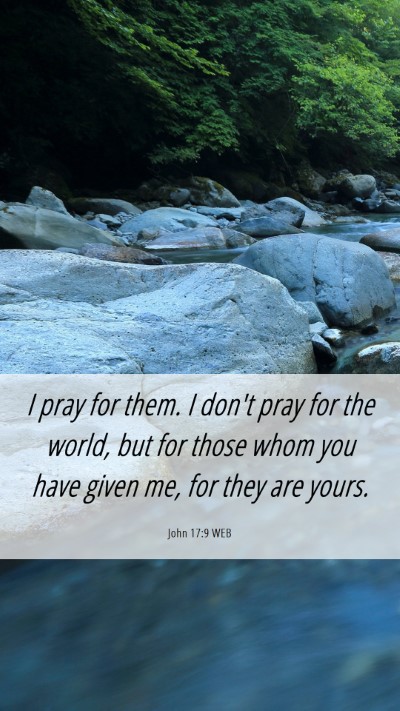 Picture 06 - John 17:9 WEB Mobile Phone Wallpaper - I pray for them. I don't pray for the world, but - Mobile Bible Verse Wallpaper