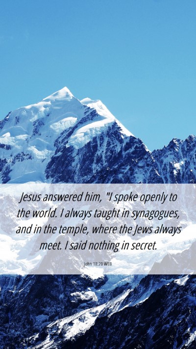 Picture 06 - John 18:20 WEB Mobile Phone Wallpaper - Jesus answered him, 