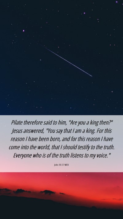 Picture 06 - John 18:37 WEB Mobile Phone Wallpaper - Pilate therefore said to him, 
