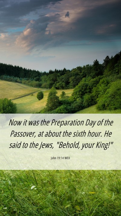Picture 06 - John 19:14 WEB Mobile Phone Wallpaper - Now it was the Preparation Day of the Passover, - Mobile Bible Verse Wallpaper