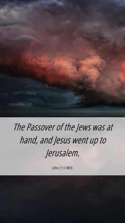 Picture 06 - John 2:13 WEB Mobile Phone Wallpaper - The Passover of the Jews was at hand, and Jesus - Mobile Bible Verse Wallpaper