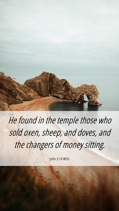 Picture 06 - John 2:14 WEB Mobile Phone Wallpaper - He found in the temple those who sold oxen, - Mobile Bible Verse Wallpaper