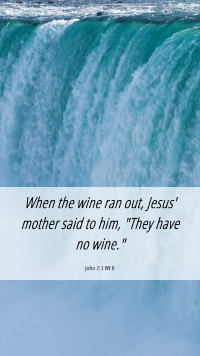 Picture 06 - John 2:3 WEB Mobile Phone Wallpaper - When the wine ran out, Jesus' mother said to him, - Mobile Bible Verse Wallpaper