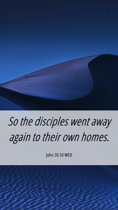 Picture 06 - John 20:10 WEB Mobile Phone Wallpaper - So the disciples went away again to their own - Mobile Bible Verse Wallpaper