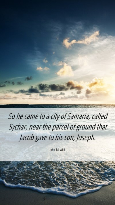 Picture 06 - John 4:5 WEB Mobile Phone Wallpaper - So he came to a city of Samaria, called Sychar, - Mobile Bible Verse Wallpaper