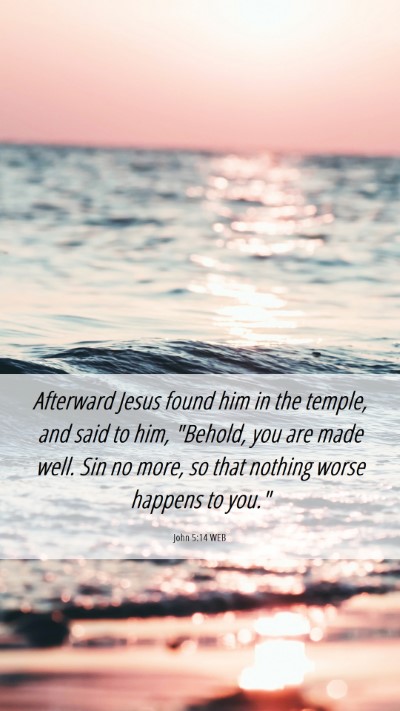 Picture 06 - John 5:14 WEB Mobile Phone Wallpaper - Afterward Jesus found him in the temple, and said - Mobile Bible Verse Wallpaper