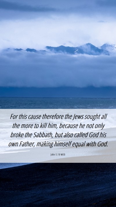 Picture 06 - John 5:18 WEB Mobile Phone Wallpaper - For this cause therefore the Jews sought all the - Mobile Bible Verse Wallpaper