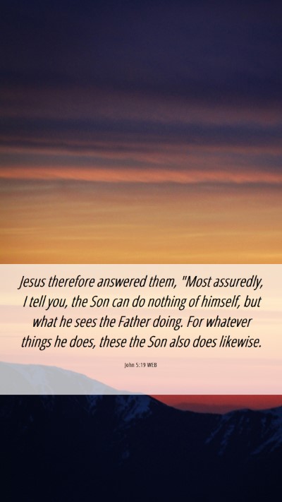 Picture 06 - John 5:19 WEB Mobile Phone Wallpaper - Jesus therefore answered them, 