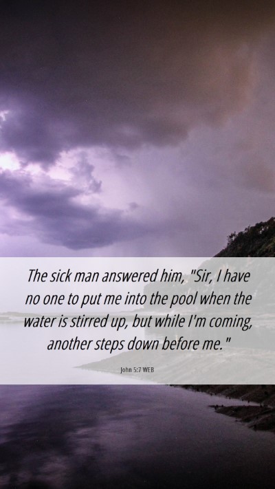 Picture 06 - John 5:7 WEB Mobile Phone Wallpaper - The sick man answered him, 