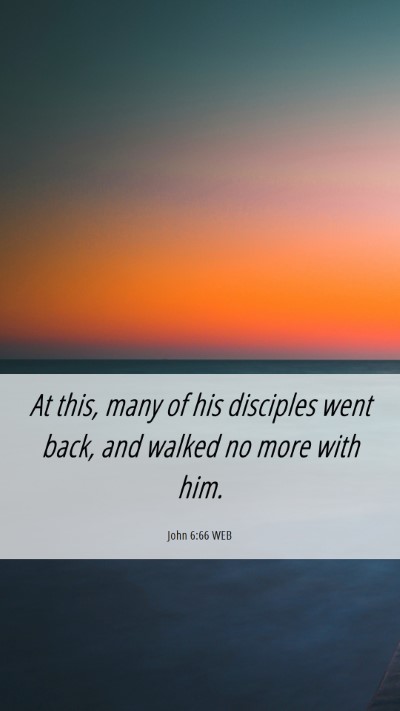 Picture 06 - John 6:66 WEB Mobile Phone Wallpaper - At this, many of his disciples went back, and - Mobile Bible Verse Wallpaper