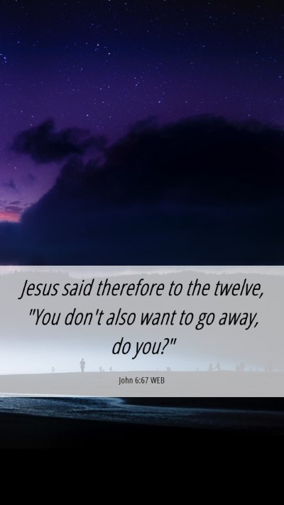 Picture 06 - John 6:67 WEB Mobile Phone Wallpaper - Jesus said therefore to the twelve, 