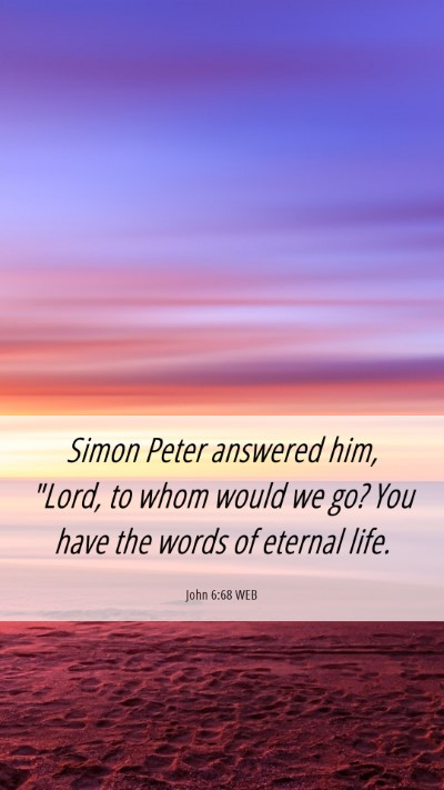 Picture 06 - John 6:68 WEB Mobile Phone Wallpaper - Simon Peter answered him, 
