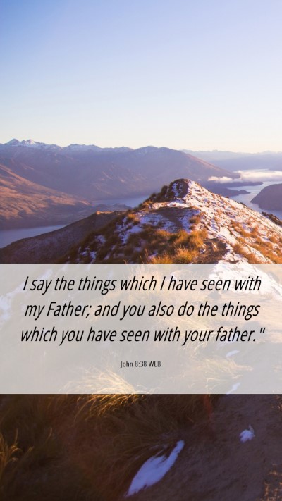 Picture 06 - John 8:38 WEB Mobile Phone Wallpaper - I say the things which I have seen with my - Mobile Bible Verse Wallpaper