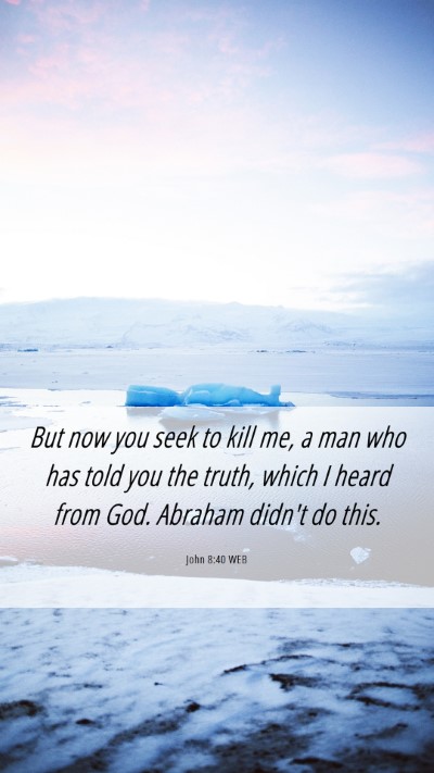 Picture 06 - John 8:40 WEB Mobile Phone Wallpaper - But now you seek to kill me, a man who has told - Mobile Bible Verse Wallpaper