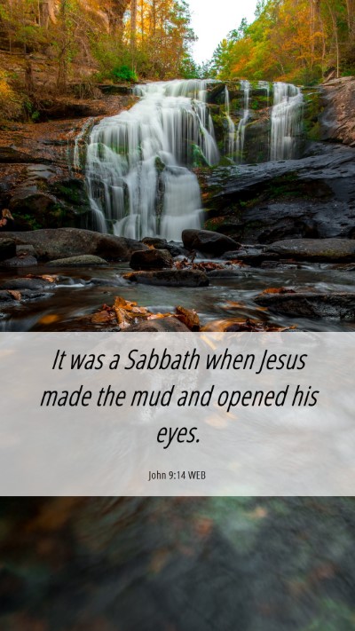 Picture 06 - John 9:14 WEB Mobile Phone Wallpaper - It was a Sabbath when Jesus made the mud and - Mobile Bible Verse Wallpaper