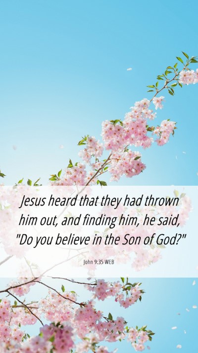 Picture 06 - John 9:35 WEB Mobile Phone Wallpaper - Jesus heard that they had thrown him out, and - Mobile Bible Verse Wallpaper