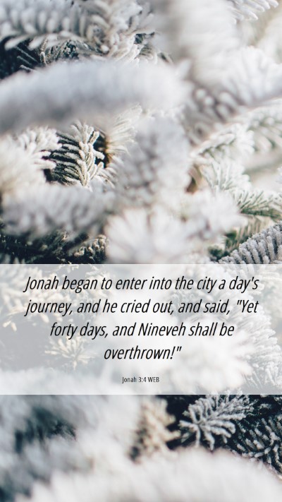 Picture 06 - Jonah 3:4 WEB Mobile Phone Wallpaper - Jonah began to enter into the city a day's - Mobile Bible Verse Wallpaper