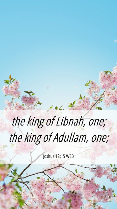 Picture 06 - Joshua 12:15 WEB Mobile Phone Wallpaper - the king of Libnah, one; the king of Adullam, - Mobile Bible Verse Wallpaper