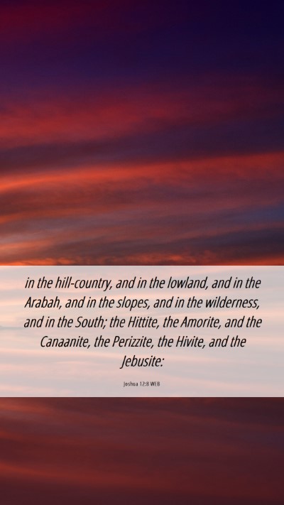 Picture 06 - Joshua 12:8 WEB Mobile Phone Wallpaper - in the hill-country, and in the lowland, and in - Mobile Bible Verse Wallpaper