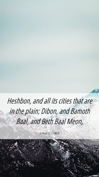 Picture 06 - Joshua 13:17 WEB Mobile Phone Wallpaper - Heshbon, and all its cities that are in the - Mobile Bible Verse Wallpaper