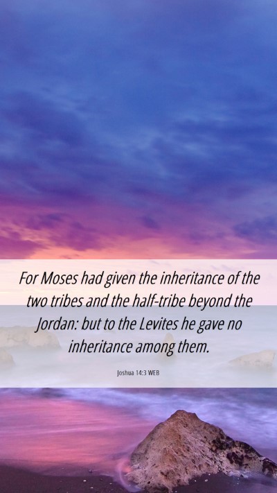 Picture 06 - Joshua 14:3 WEB Mobile Phone Wallpaper - For Moses had given the inheritance of the two - Mobile Bible Verse Wallpaper