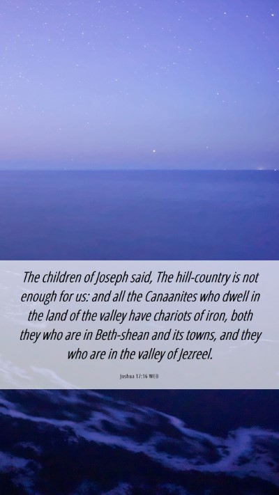 Picture 06 - Joshua 17:16 WEB Mobile Phone Wallpaper - The children of Joseph said, The hill-country is - Mobile Bible Verse Wallpaper