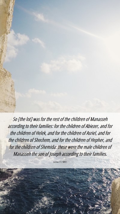 Picture 06 - Joshua 17:2 WEB Mobile Phone Wallpaper - So [the lot] was for the rest of the children of - Mobile Bible Verse Wallpaper