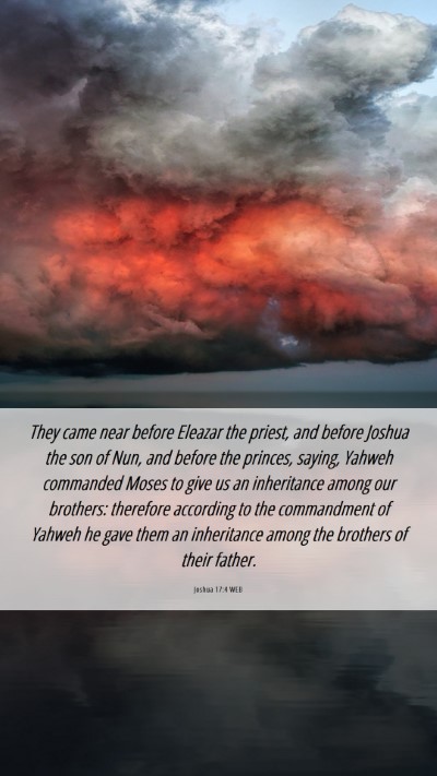 Picture 06 - Joshua 17:4 WEB Mobile Phone Wallpaper - They came near before Eleazar the priest, and - Mobile Bible Verse Wallpaper