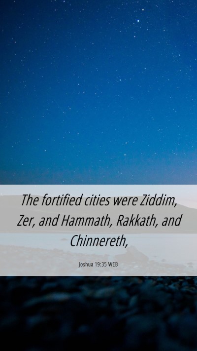 Picture 06 - Joshua 19:35 WEB Mobile Phone Wallpaper - The fortified cities were Ziddim, Zer, and - Mobile Bible Verse Wallpaper